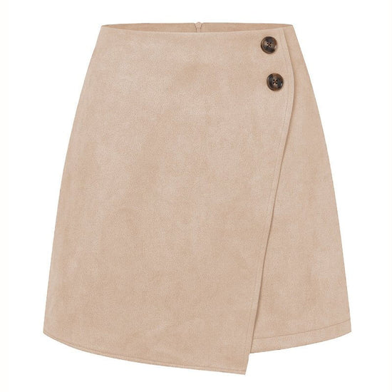 Women's Autumn And Winter Suede Irregular Skirt $27.90 Dana Fashion Color: Beige Size: L Women's clothing Product information: Pattern: solid color Fabric name: Suede Skirt-type: asymmetric skirt Color: Brown, khaki, black, army green, beige, camel Elasti