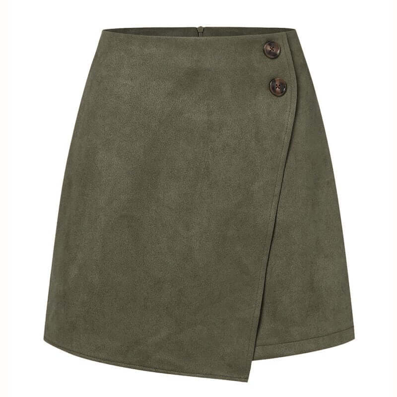 Women's Autumn And Winter Suede Irregular Skirt $27.90 Dana Fashion Color: Army Green Size: L Women's clothing Product information: Pattern: solid color Fabric name: Suede Skirt-type: asymmetric skirt Color: Brown, khaki, black, army green, beige, camel E