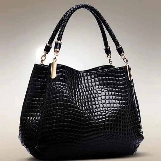 Women's Bag Large Capacity Tote Daily Commute Women's Shoulder Bag Crocodile Print Bright Face Handbag Shopping $79.00 Dana Fashion Color: Black Women's Bags Size: 36*11*29cm Main Material: PU