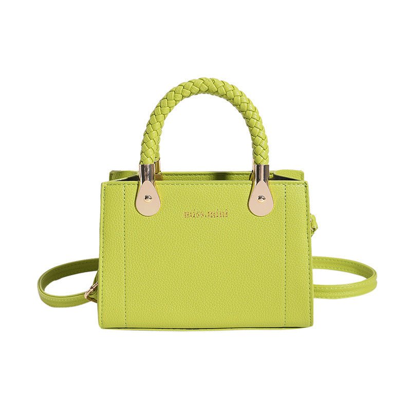 Women's Bag Trendy Fashion Ins Lychee Pattern Portable $27.94 Dana Fashion Color: Green Women's Bags Product information: Lining texture: without lining Applicable scenarios: Daily matching Color: white, black, blue, khaki, green, Rose Red, Purple Outer b