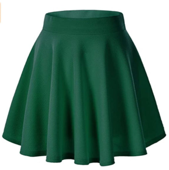 Women's Basic Versatile Stretch Flared Skirt $20.50 Dana Fashion Color: Green Size: L Women's clothing Product information: Pattern: solid color Fabric name: Other Skirt-type: A- line skirt Color: white, black, red, burgundy, blue, green, dark blue Elasti
