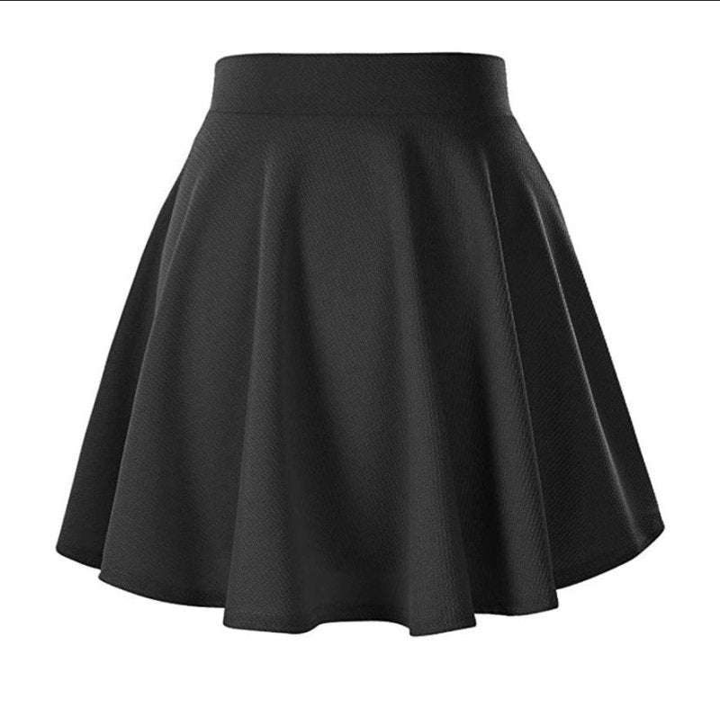 Women's Basic Versatile Stretch Flared Skirt $20.50 Dana Fashion Color: Black Size: L Women's clothing Product information: Pattern: solid color Fabric name: Other Skirt-type: A- line skirt Color: white, black, red, burgundy, blue, green, dark blue Elasti