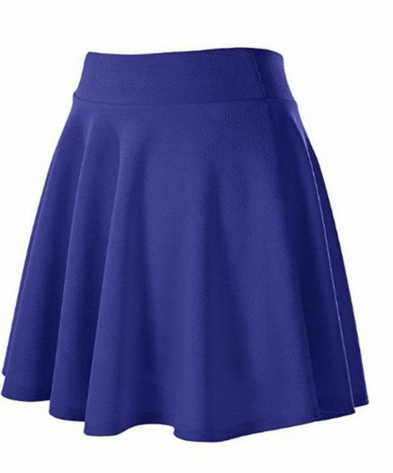 Women's Basic Versatile Stretch Flared Skirt $20.50 Dana Fashion Color: Blue Size: L Women's clothing Product information: Pattern: solid color Fabric name: Other Skirt-type: A- line skirt Color: white, black, red, burgundy, blue, green, dark blue Elastic