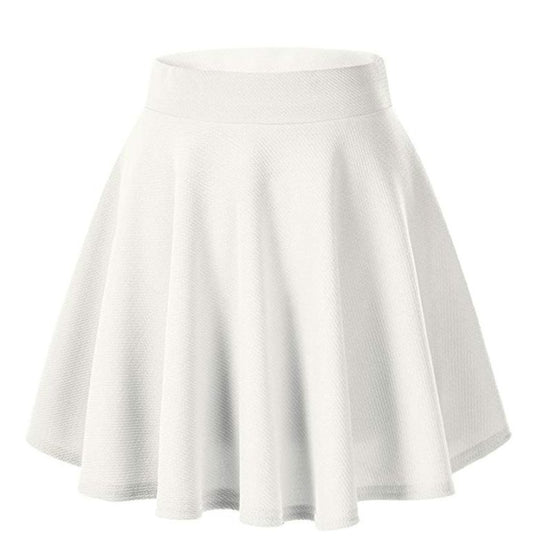 Women's Basic Versatile Stretch Flared Skirt $20.50 Dana Fashion Color: White Size: L Women's clothing Product information: Pattern: solid color Fabric name: Other Skirt-type: A- line skirt Color: white, black, red, burgundy, blue, green, dark blue Elasti