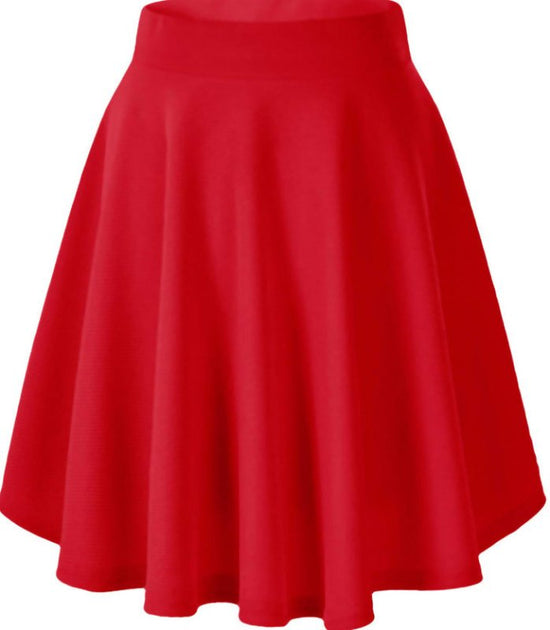 Women's Basic Versatile Stretch Flared Skirt $20.50 Dana Fashion Color: Red Size: L Women's clothing Product information: Pattern: solid color Fabric name: Other Skirt-type: A- line skirt Color: white, black, red, burgundy, blue, green, dark blue Elastici