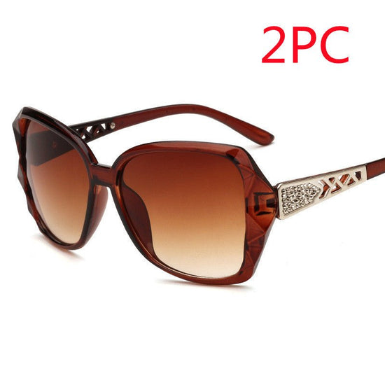 Women's Big Frame Sunglasses Women Retro Sunglasses $15.00 Dana Fashion Color: Brown style: 2PC Women's Accessories Product Information: Lens material: resin lens Frame material: PC+metal Style: popular fashion retro Function: Anti-UV decorative mirror Pa