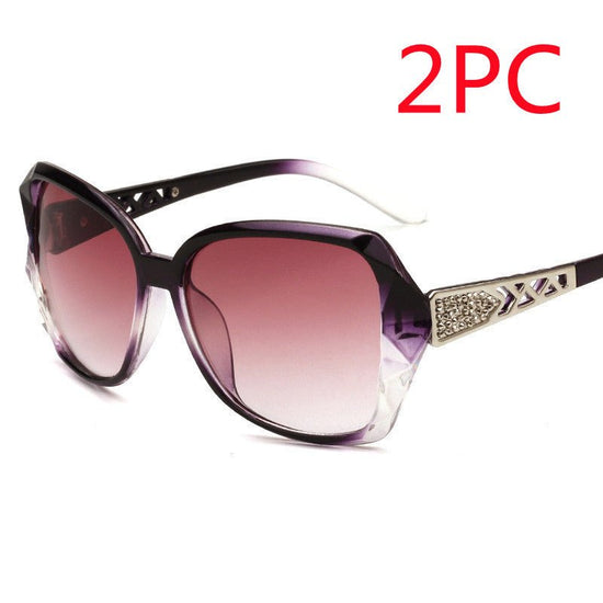 Women's Big Frame Sunglasses Women Retro Sunglasses $15.00 Dana Fashion Color: Asymptotic purple style: 2PC Women's Accessories Product Information: Lens material: resin lens Frame material: PC+metal Style: popular fashion retro Function: Anti-UV decorati