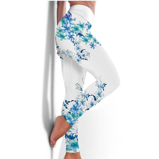 Women's Blue Flower Printed Hip Lifting Tight Pants $39.50 Dana Fashion Color: Orchid Size: 2XL Women's clothing Product information: Pattern: Printing Applicable sports: Yoga Fitness Color: Z9045 orchid Pants length: trousers Size: S,M,L,XL,2XL,3XL Linin