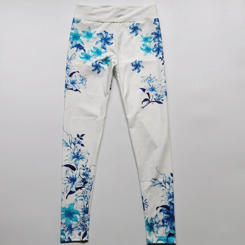 Women's Blue Flower Printed Hip Lifting Tight Pants $39.50 Dana Fashion Color: Orchid Size: 2XL Women's clothing Product information: Pattern: Printing Applicable sports: Yoga Fitness Color: Z9045 orchid Pants length: trousers Size: S,M,L,XL,2XL,3XL Linin
