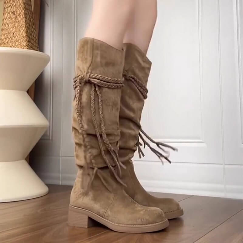 Women's Brown Maillard Platform Genuine Leather Long Boots $41.00 Dana Fashion Color: Waste Brown Size: 35 Women's shoes Product information: Color: waste Brown Heel height: high heels (6-8CM) Size: 35.36.37.38.39.40 Toe holder shape: round head Shoe Uppe