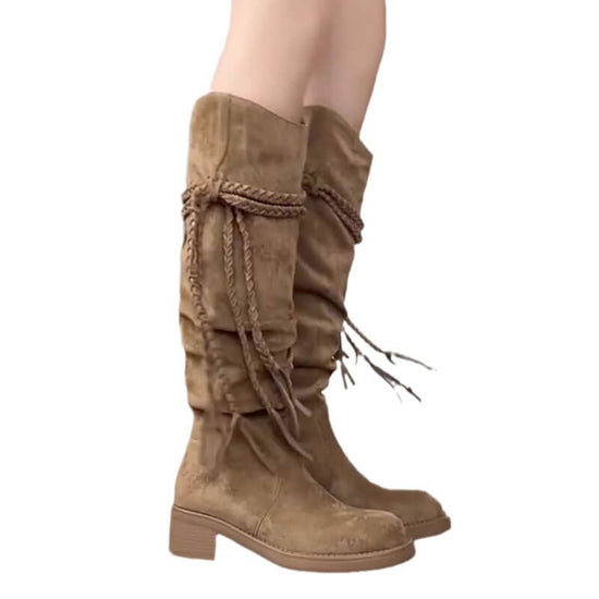 Women's Brown Maillard Platform Genuine Leather Long Boots $41.00 Dana Fashion Color: Waste Brown Size: 35 Women's shoes Product information: Color: waste Brown Heel height: high heels (6-8CM) Size: 35.36.37.38.39.40 Toe holder shape: round head Shoe Uppe