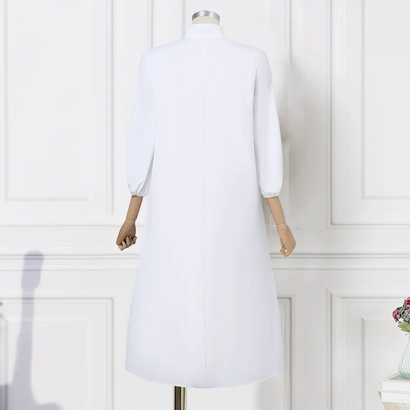 Women's Casual Solid Color Elegant Dress $41.03 Dana Fashion Color: Black Size: 2XL Women's clothing Product information: Pattern: solid color Skirt type: A- line skirt Color: white, black, pink Waist type: wide waist Size: S,M,L,XL,2XL,3XL,4XL,5XL Fabric