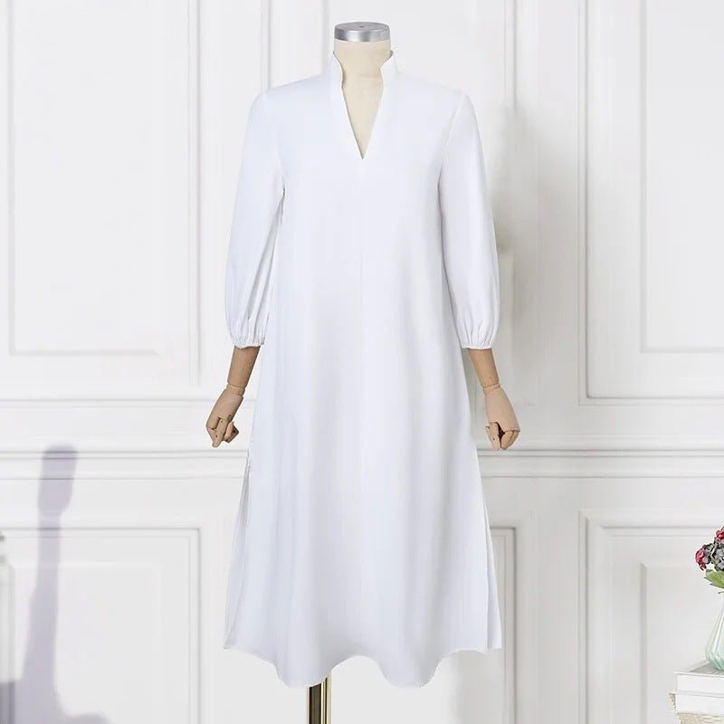 Women's Casual Solid Color Elegant Dress $41.03 Dana Fashion Color: Black Size: 2XL Women's clothing Product information: Pattern: solid color Skirt type: A- line skirt Color: white, black, pink Waist type: wide waist Size: S,M,L,XL,2XL,3XL,4XL,5XL Fabric