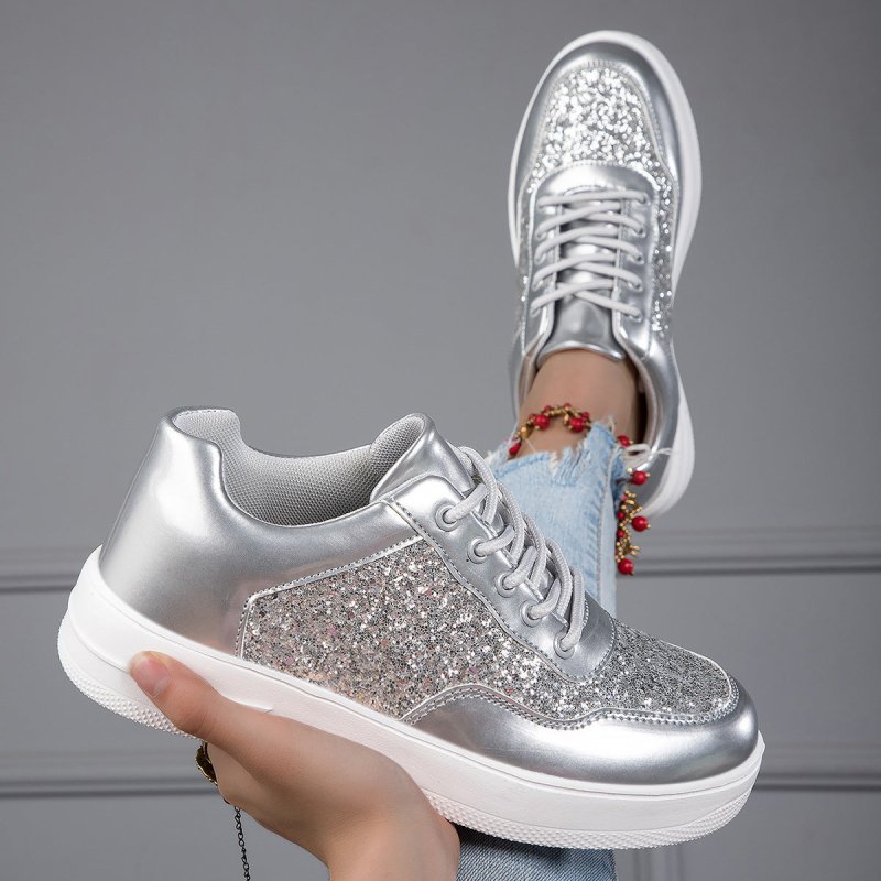 Women's Casual Students' Running Shoes $47.42 Dana Fashion Color: 7786 Silver Size: 35 Women's shoes Product information: Lining material: Mesh Applicable sports: Universal Color: 7787 Black, 7787 silver, 7786 Black, 7786 Silver Upper height: low top Heel
