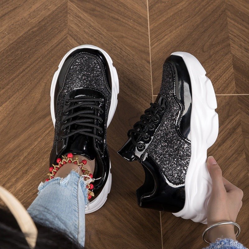 Women's Casual Students' Running Shoes $47.42 Dana Fashion Color: 7786 Black Size: 35 Women's shoes Product information: Lining material: Mesh Applicable sports: Universal Color: 7787 Black, 7787 silver, 7786 Black, 7786 Silver Upper height: low top Heel