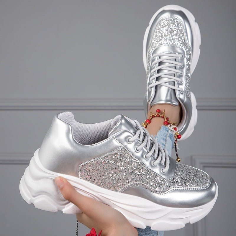 Women's Casual Students' Running Shoes $47.42 Dana Fashion Color: 7787 Silver Size: 35 Women's shoes Product information: Lining material: Mesh Applicable sports: Universal Color: 7787 Black, 7787 silver, 7786 Black, 7786 Silver Upper height: low top Heel