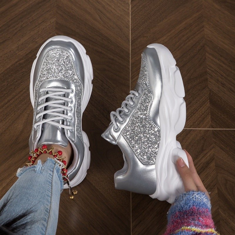 Women's Casual Students' Running Shoes $47.42 Dana Fashion Color: 7786 Black Size: 35 Women's shoes Product information: Lining material: Mesh Applicable sports: Universal Color: 7787 Black, 7787 silver, 7786 Black, 7786 Silver Upper height: low top Heel