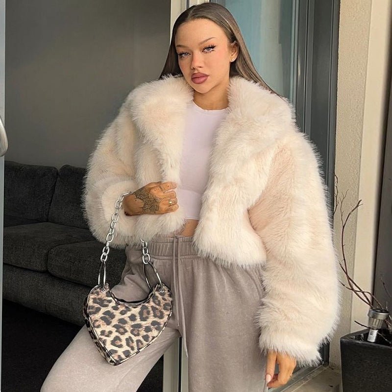 Women's Clothing Cardigan Thickened Plush Long Sleeve $55.99 Dana Fashion Color: Apricot Size: L Women's clothing Product information: Color: Apricot Size: S,M,L Version: Loose Popular elements: hide hooks Thickness: thick Sleeve type: sleeve Main fabric
