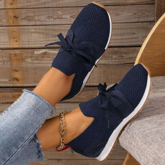 Women's Comfortable Fly Woven Mesh Lace-up Casual Shoes $32.00 Dana Fashion Color: Dark Blue size: 36 Women's shoes Product information: Lining material: Mesh Color: black, red, light gray, dark brown, dark blue Upper height: Middle top Heel height: low h