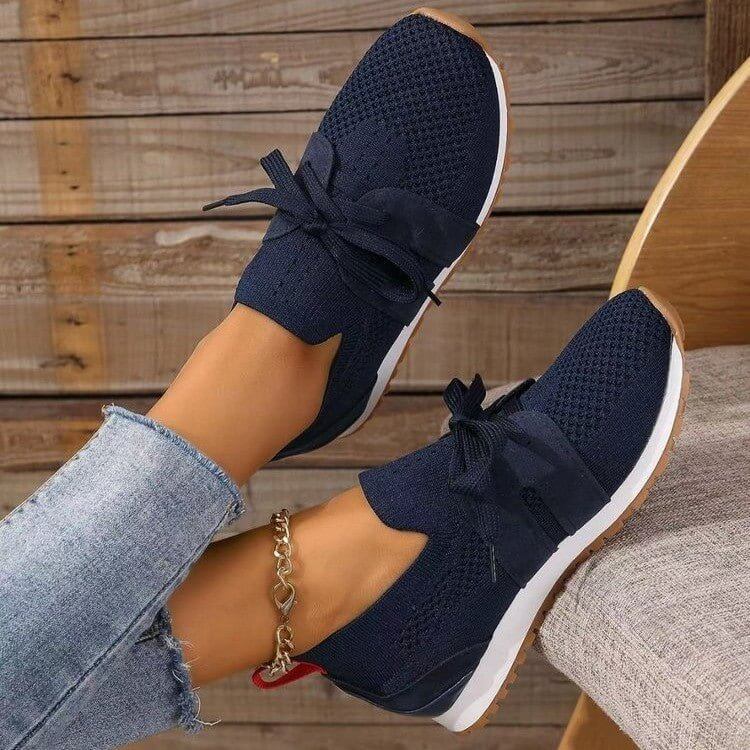 Women's Comfortable Fly Woven Mesh Lace-up Casual Shoes $32.00 Dana Fashion Color: Dark Blue size: 36 Women's shoes Product information: Lining material: Mesh Color: black, red, light gray, dark brown, dark blue Upper height: Middle top Heel height: low h