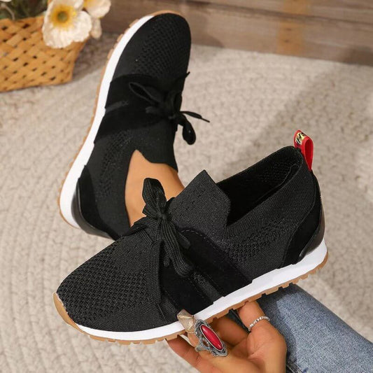 Women's Comfortable Fly Woven Mesh Lace-up Casual Shoes $32.00 Dana Fashion Color: Black size: 35size Women's shoes Product information: Lining material: Mesh Color: black, red, light gray, dark brown, dark blue Upper height: Middle top Heel height: low h