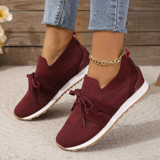 Women's Comfortable Fly Woven Mesh Lace-up Casual Shoes $32.00 Dana Fashion Color: Black size: 35size Women's shoes Product information: Lining material: Mesh Color: black, red, light gray, dark brown, dark blue Upper height: Middle top Heel height: low h