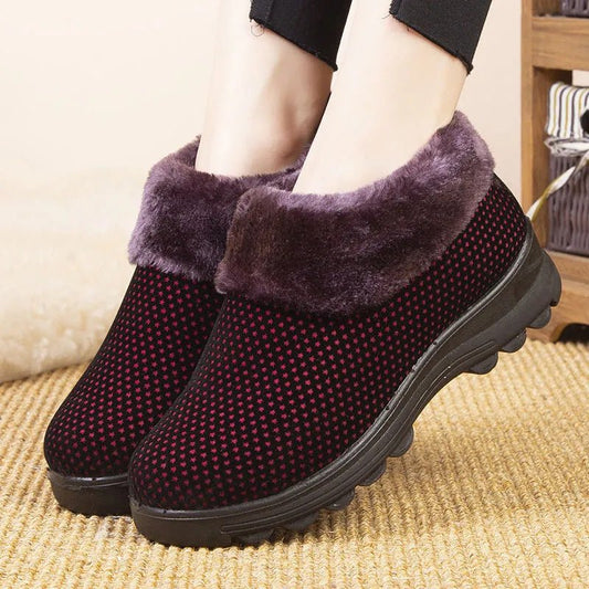 Women's Cotton Shoes Winter Fleece-lined Non-slip Thickening Thermal $29.99 Dana Fashion Color: Black Size: 35 Women's clothing Product information: Lining material: artificial velboa Color: wine red, black Size: 35, 36, 37, 38, 39, 40, 41, 42, 43 Sole ma
