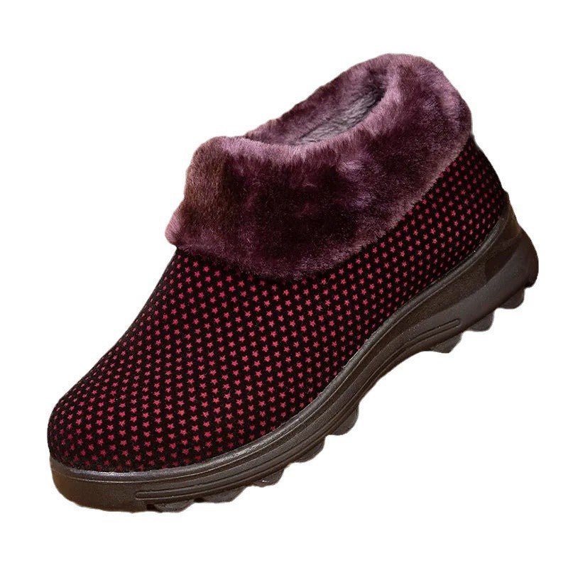 Women's Cotton Shoes Winter Fleece-lined Non-slip Thickening Thermal $29.99 Dana Fashion Color: Black Size: 35 Women's clothing Product information: Lining material: artificial velboa Color: wine red, black Size: 35, 36, 37, 38, 39, 40, 41, 42, 43 Sole ma