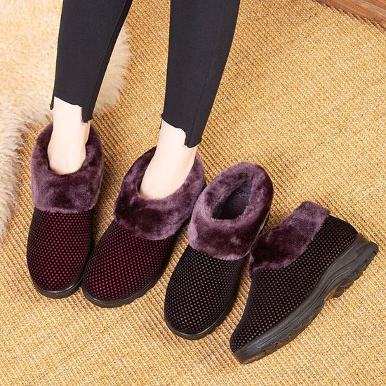 Women's Cotton Shoes Winter Fleece-lined Non-slip Thickening Thermal $29.99 Dana Fashion Color: Black Size: 35 Women's clothing Product information: Lining material: artificial velboa Color: wine red, black Size: 35, 36, 37, 38, 39, 40, 41, 42, 43 Sole ma