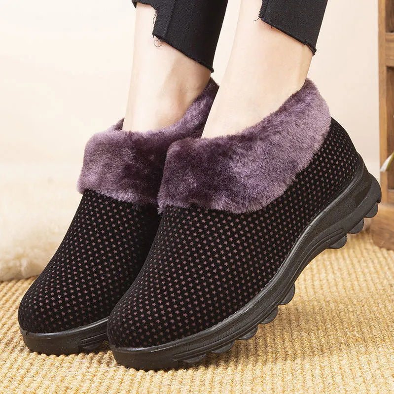 Women's Cotton Shoes Winter Fleece-lined Non-slip Thickening Thermal $29.99 Dana Fashion Color: Black Size: 35 Women's clothing Product information: Lining material: artificial velboa Color: wine red, black Size: 35, 36, 37, 38, 39, 40, 41, 42, 43 Sole ma