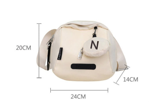 Women's Crossbody Canvas Shell Shoulder Bag $29.23 Dana Fashion Color: Beige Women's Bags Product information: Lining texture: Oxford cloth Color: Mother Shell [beige], mother shell [Orange White], mother shell [black]] Hardness: medium Material: Oxford c