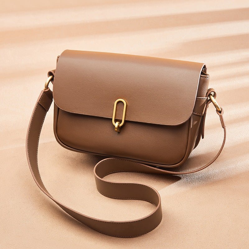 Women's Crossbody Leather Shoulder Bag $145.00 Dana Fashion Color: Brown Size: 23x9x16CM Women's Bags Product information: Color: brown, black, beige and apricot, beige and coffee Outer bag type: Sandwich pocket Leather features: two-layer cowhide Hardnes