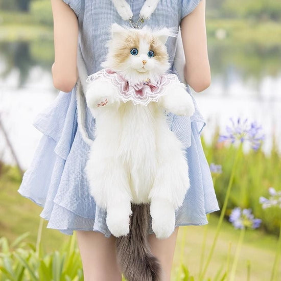 Women's Cute Ragdoll Backpack Plush Doll $99.99 Dana Fashion Color: Brown Size: Body Length 42cm Women's Bags Product information: Pattern: Animal Lining texture: Polyester Color: gray, brown Applicable gender: neutral/both men and women Function: Ultra L