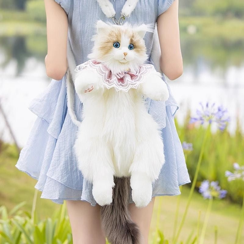 Women's Cute Ragdoll Backpack Plush Doll $99.99 Dana Fashion Color: Brown Size: Body Length 42cm Women's Bags Product information: Pattern: Animal Lining texture: Polyester Color: gray, brown Applicable gender: neutral/both men and women Function: Ultra L