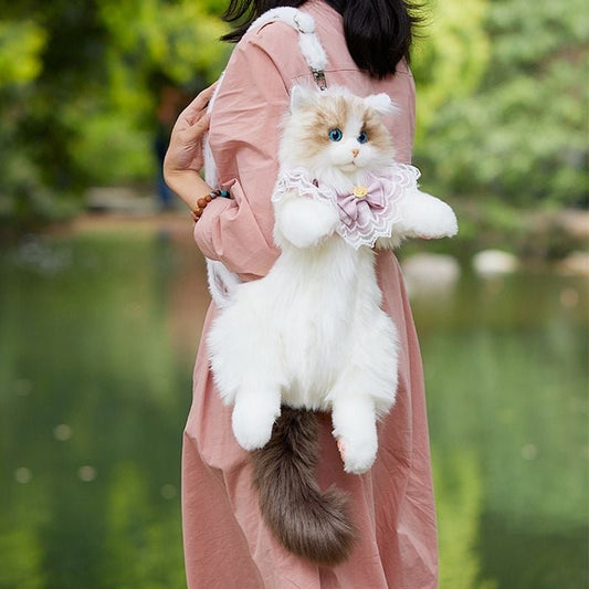 Women's Cute Ragdoll Backpack Plush Doll $99.99 Dana Fashion Color: Brown Size: Body Length 42cm Women's Bags Product information: Pattern: Animal Lining texture: Polyester Color: gray, brown Applicable gender: neutral/both men and women Function: Ultra L