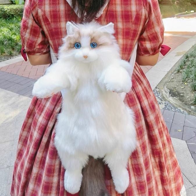 Women's Cute Ragdoll Backpack Plush Doll $99.99 Dana Fashion Color: Brown Size: Body Length 42cm Women's Bags Product information: Pattern: Animal Lining texture: Polyester Color: gray, brown Applicable gender: neutral/both men and women Function: Ultra L