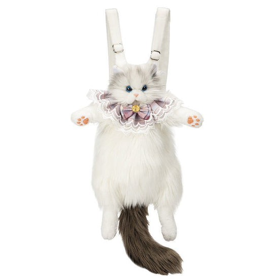 Women's Cute Ragdoll Backpack Plush Doll $99.99 Dana Fashion Color: Gray Size: Body Length 42cm Women's Bags Product information: Pattern: Animal Lining texture: Polyester Color: gray, brown Applicable gender: neutral/both men and women Function: Ultra Li