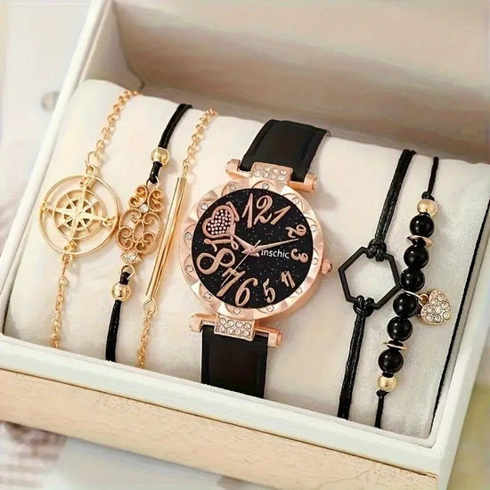 Women's Diamond Dial Belt Quartz Watch Beaded Bracelet Suit $19.00 Dana Fashion Color: Style 2 Women's Accessories Product information: Color: Style 1, Style 2 Thickness: 8mm Packing specification: paper box Applicable people: Female Style: Fashion Import