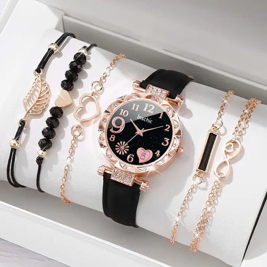 Women's Diamond Dial Belt Quartz Watch Beaded Bracelet Suit $19.00 Dana Fashion Color: Style 1 Women's Accessories Product information: Color: Style 1, Style 2 Thickness: 8mm Packing specification: paper box Applicable people: Female Style: Fashion Import