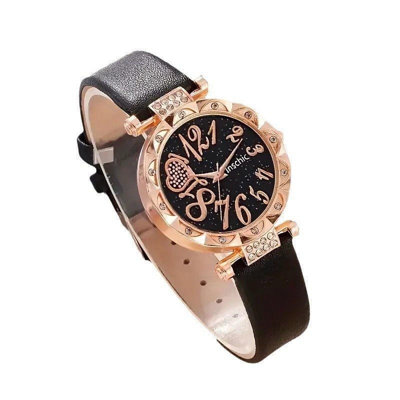 Women's Diamond Dial Belt Quartz Watch Beaded Bracelet Suit $19.00 Dana Fashion Color: Style 1 Women's Accessories Product information: Color: Style 1, Style 2 Thickness: 8mm Packing specification: paper box Applicable people: Female Style: Fashion Import