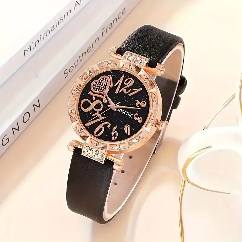Women's Diamond Dial Belt Quartz Watch Beaded Bracelet Suit $19.00 Dana Fashion Color: Style 1 Women's Accessories Product information: Color: Style 1, Style 2 Thickness: 8mm Packing specification: paper box Applicable people: Female Style: Fashion Import