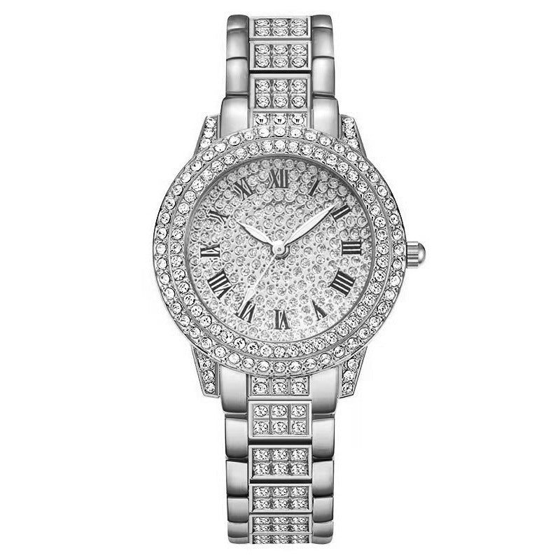Women's Diamond Fashion Roman Quartz Watch Five-piece Set $33.28 Dana Fashion Color: Golden Suit Women's Accessories Product information: Color: silver suit (without gift box), golden suit (without gift box), rose gold set (without gift box), Thickness: 9