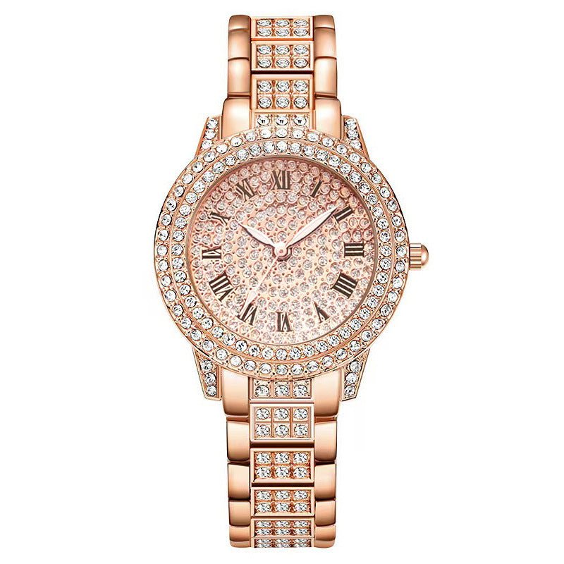 Women's Diamond Fashion Roman Quartz Watch Five-piece Set $33.28 Dana Fashion Color: Golden Suit Women's Accessories Product information: Color: silver suit (without gift box), golden suit (without gift box), rose gold set (without gift box), Thickness: 9