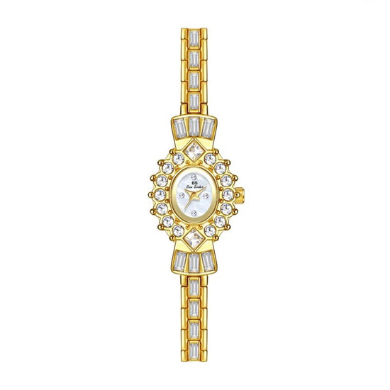 Women's Diamond Middle-ancient Magic Mirror Watch $51.14 Dana Fashion Color: Champagne Gold Women's Accessories Product information: Color: gold white, silver, champagne gold Thickness: 7mm Dial diameter: 20mm Crown type: Spiral crown Mirror material: min