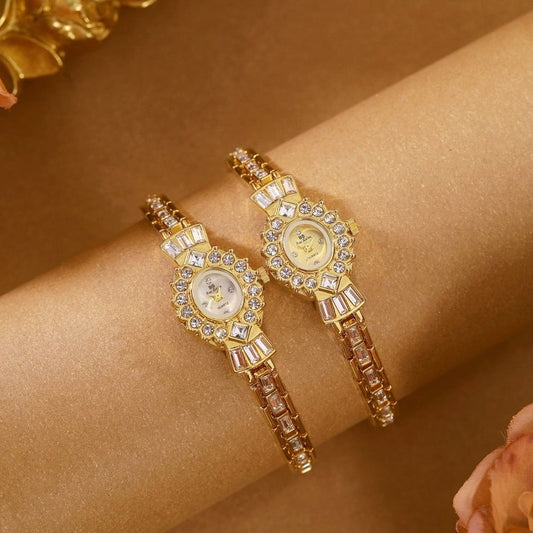 Women's Diamond Middle-ancient Magic Mirror Watch $51.14 Dana Fashion Color: Champagne Gold Women's Accessories Product information: Color: gold white, silver, champagne gold Thickness: 7mm Dial diameter: 20mm Crown type: Spiral crown Mirror material: min