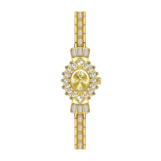 Women's Diamond Middle-ancient Magic Mirror Watch $51.14 Dana Fashion Color: Champagne Gold Women's Accessories Product information: Color: gold white, silver, champagne gold Thickness: 7mm Dial diameter: 20mm Crown type: Spiral crown Mirror material: min