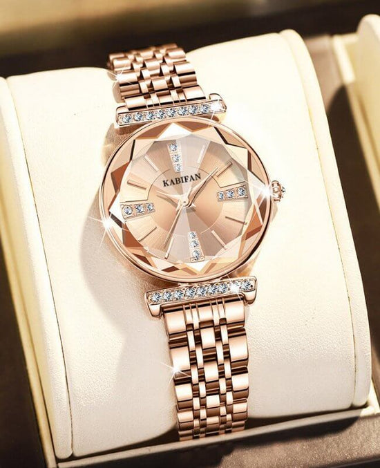 Women's Diamond Mirror Fashion Waterproof Steel Watch $120.00 Dana Fashion Color: K1049S Brown Women's Accessories Product information: Color: K1049S Brown, K1049S dark brown K1049S Blue Thickness: 11mm Waterproof performance: 30m Movement type: Quartz Di