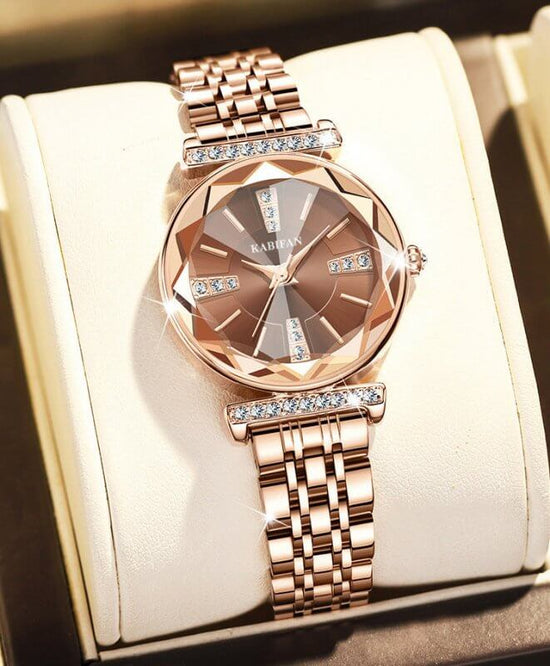 Women's Diamond Mirror Fashion Waterproof Steel Watch $120.00 Dana Fashion Color: K1049S dark brown Women's Accessories Product information: Color: K1049S Brown, K1049S dark brown K1049S Blue Thickness: 11mm Waterproof performance: 30m Movement type: Quar