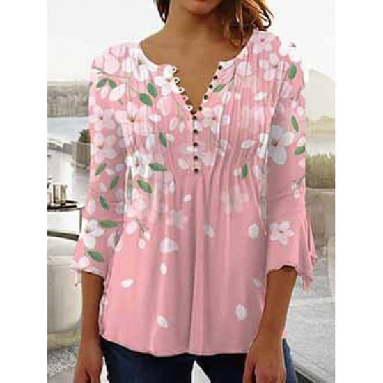 Women's Digital Printing V-neck Long-t-shirt $32.20 Dana Fashion Color: Q3WTXBA70OP231101 Size: L Women's clothing Product information: Sleeve type: regular sleeve Main fabric composition: Polyester Fiber Size: S,M,L Version: Loose Style type: fresh and s