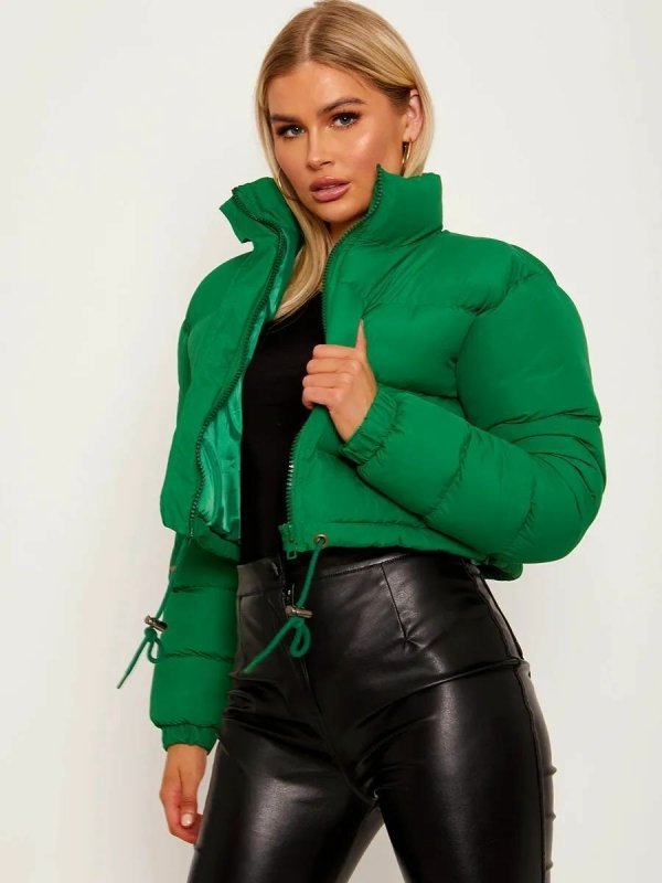 Women's Down Jacket $59.50 Dana Fashion Color: Green Size: L Women's clothing Product information: Thickness: medium Fabric name: Polyester Fiber Color: black, silver gray, red, green, wine red, Army Green, white, brown, khaki, pink, gray side seam plus p